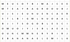 Tìm 12 từ tiếng Anh chỉ món ăn sáng trong ô chữ dưới đây